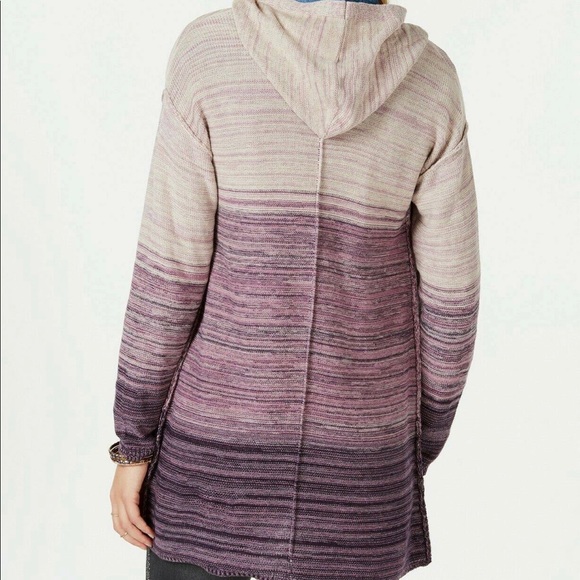 Style&Co Marled knit hooded cardigan / Dark Grape - Picture 3 of 8